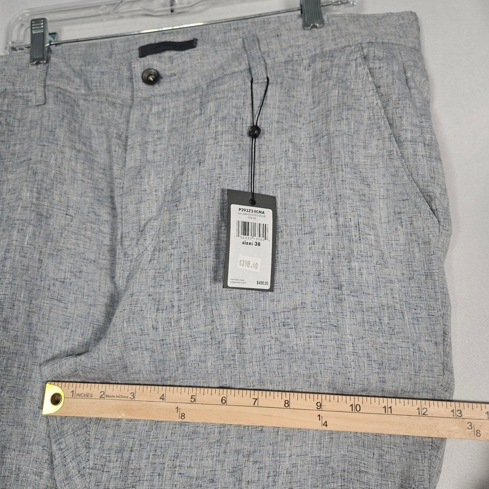 John Varvatos Pants Men's 38 NWT 100% Linen Dusted Blue P293Z2-ECMA $498 Preppy - Picture 5 of 15